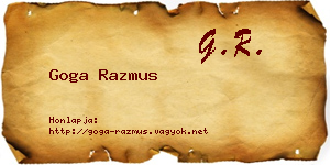 Goga Razmus névjegykártya